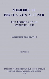 Cover of Memoirs of Bertha von Suttner: T...