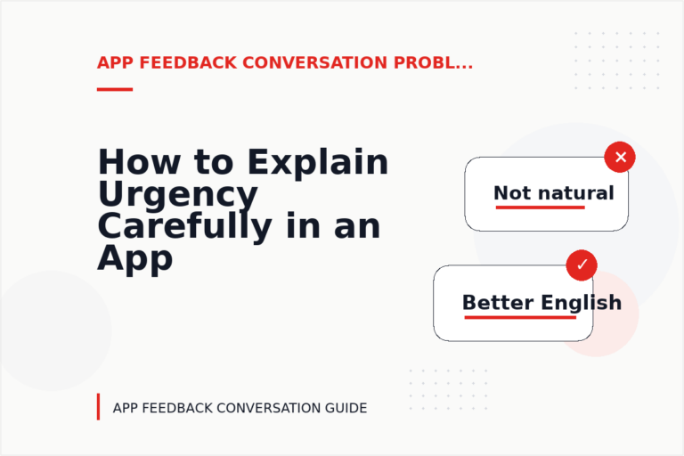 How to Explain Urgency Carefully in an App Feedback Conversation How to Explain Urgency Carefully in an App Feedback Conversation