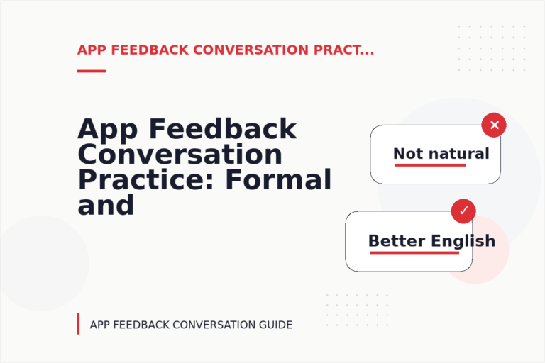 App Feedback Conversation Practice: Formal and Friendly Versions App Feedback Conversation Practice: Formal and Friendly Versions